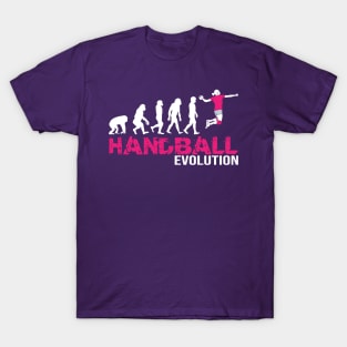 Evolution of Handball Women Gift Girls Pink T-Shirt